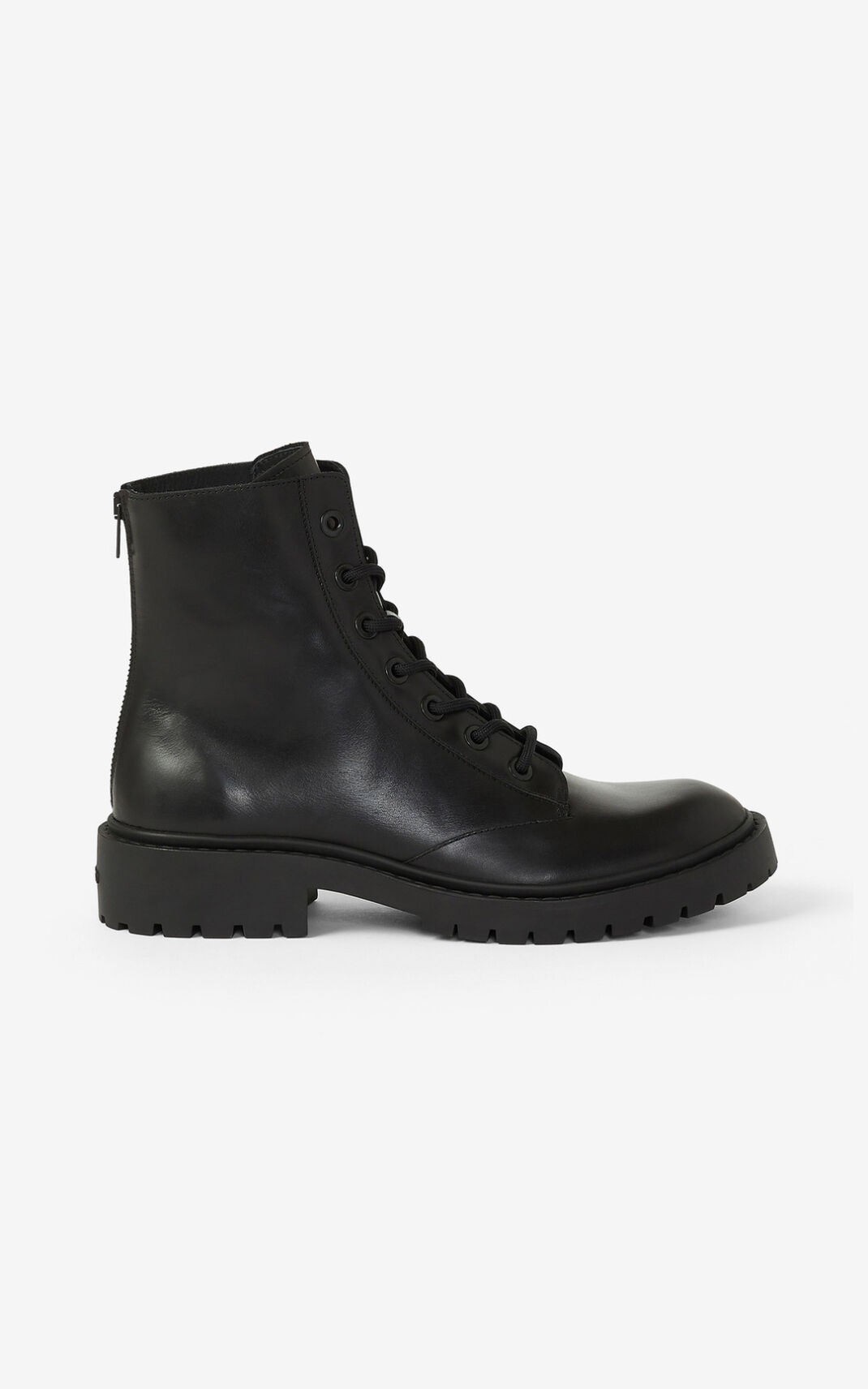 Botas Kenzo Lace up Cuero Pike ankle Hombre Negras RUF156839